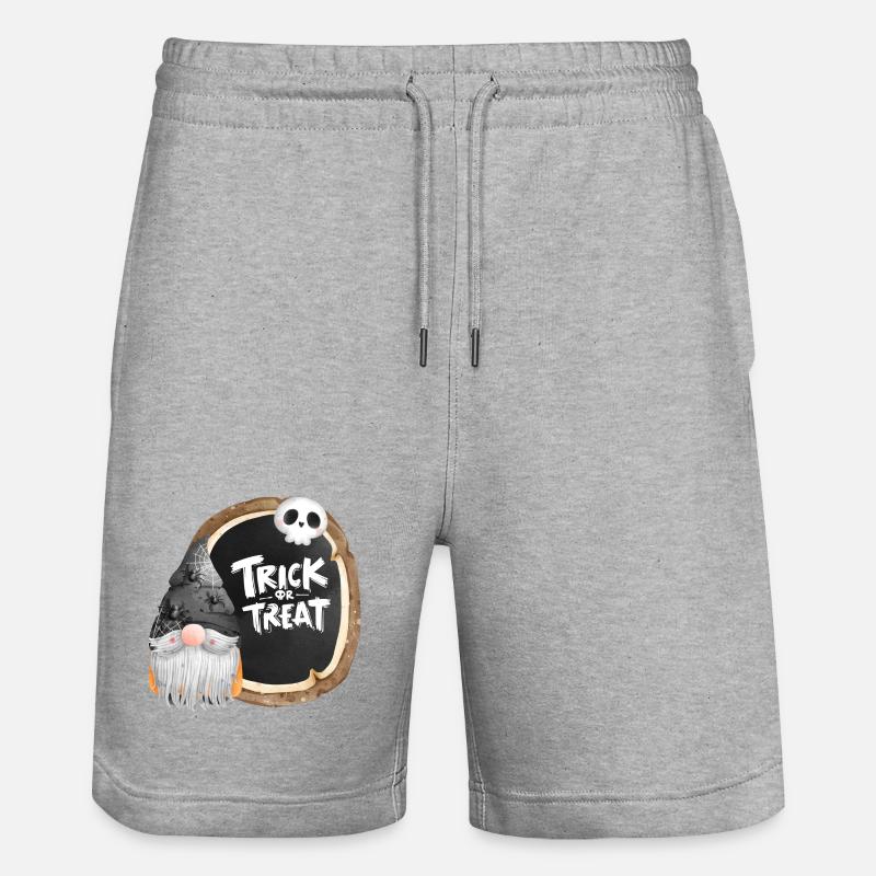 halloween, trick or treat, gnome - Short de jogging bio TRAINER Stanley/Stella unisexe - gris chiné