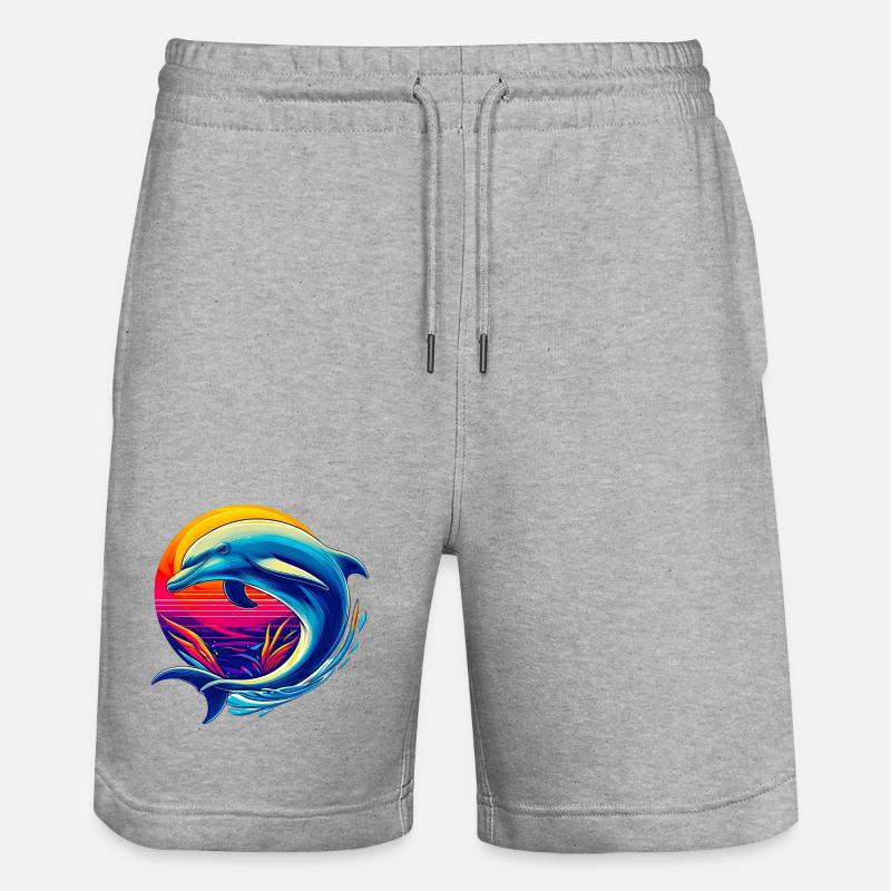 Delfin - Stanley/Stella Unisex Bio Joggingshorts Trainer  - Grau meliert