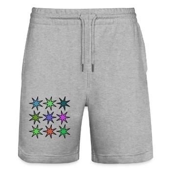 CHRISTMAS. YEAR. ANNIVERSARY. RETIREMENT. FATHER'S DAY - Stanley/Stella Trainer Unisex Organic Jogging Shorts - heather grey - Front - Nik (191cm) & Marisol (170cm)