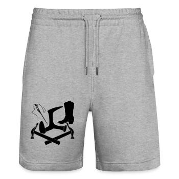 Schuhmacher-Werkzeug-Logo - Stanley/Stella Unisex Bio Joggingshorts Trainer  - Grau meliert - Vorne - Nik (191cm) & Marisol (170cm)