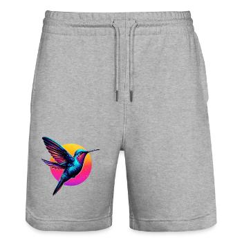 Colibri - Short de jogging bio TRAINER Stanley/Stella unisexe - gris chiné - Devant - Nik (191cm) & Marisol (170cm)