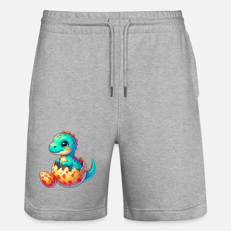 Dinosaure - Short de jogging bio TRAINER Stanley/Stella unisexe - gris chiné
