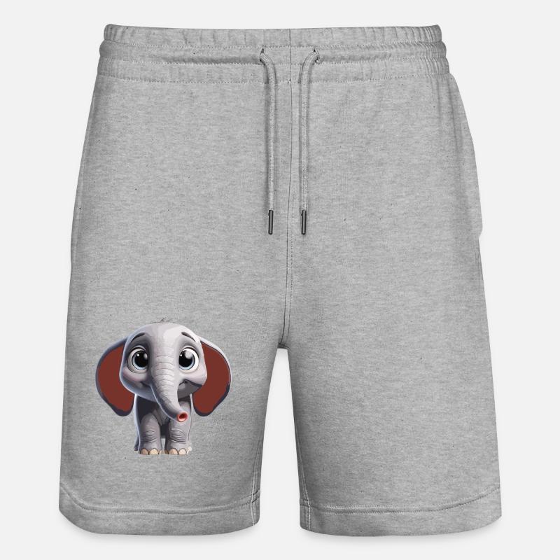 Conception artistique d’éléphant mignon - Short de jogging bio TRAINER Stanley/Stella unisexe - gris chiné
