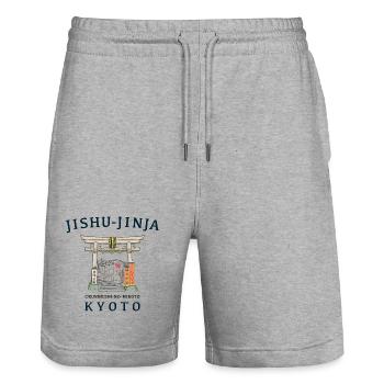 Kyoto in Japan, Jishu-Jinja, Kami for Love, Torii - Stanley/Stella Trainer Unisex Organic Jogging Shorts - heather grey - Front - Nik (191cm) & Marisol (170cm)