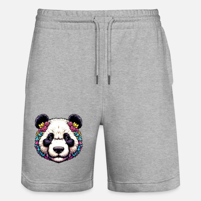 Panda - Stanley/Stella Unisex Bio Joggingshorts Trainer  - Grau meliert