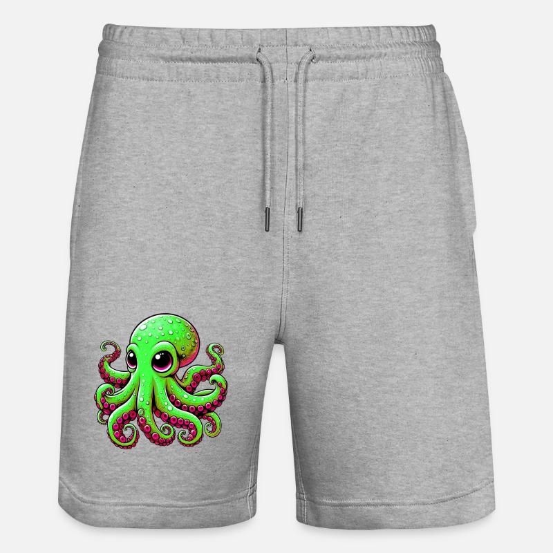 Pieuvre - Short de jogging bio TRAINER Stanley/Stella unisexe - gris chiné