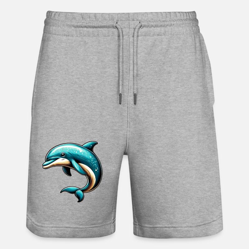 Dolphin - Stanley/Stella Trainer Unisex Organic Jogging Shorts - heather grey