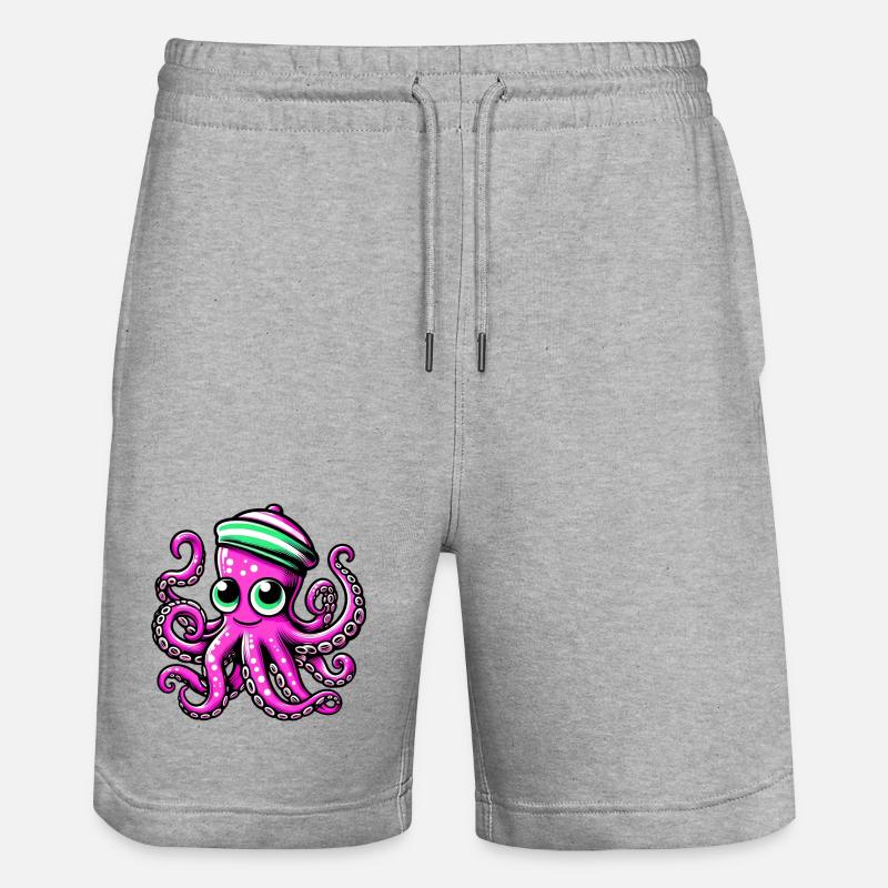 Pieuvre - Short de jogging bio TRAINER Stanley/Stella unisexe - gris chiné