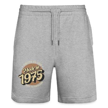 Made in 1975 Vintage Retro Limited Edition - Stanley/Stella Unisex Bio Joggingshorts Trainer  - Grau meliert - Vorne - Nik (191cm) & Marisol (170cm)