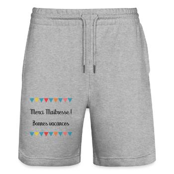 GELIEBTE. VIELEN DANK. DANKE HERRIN - Stanley/Stella Unisex Bio Joggingshorts Trainer  - Grau meliert - Vorne - Nik (191cm) & Marisol (170cm)