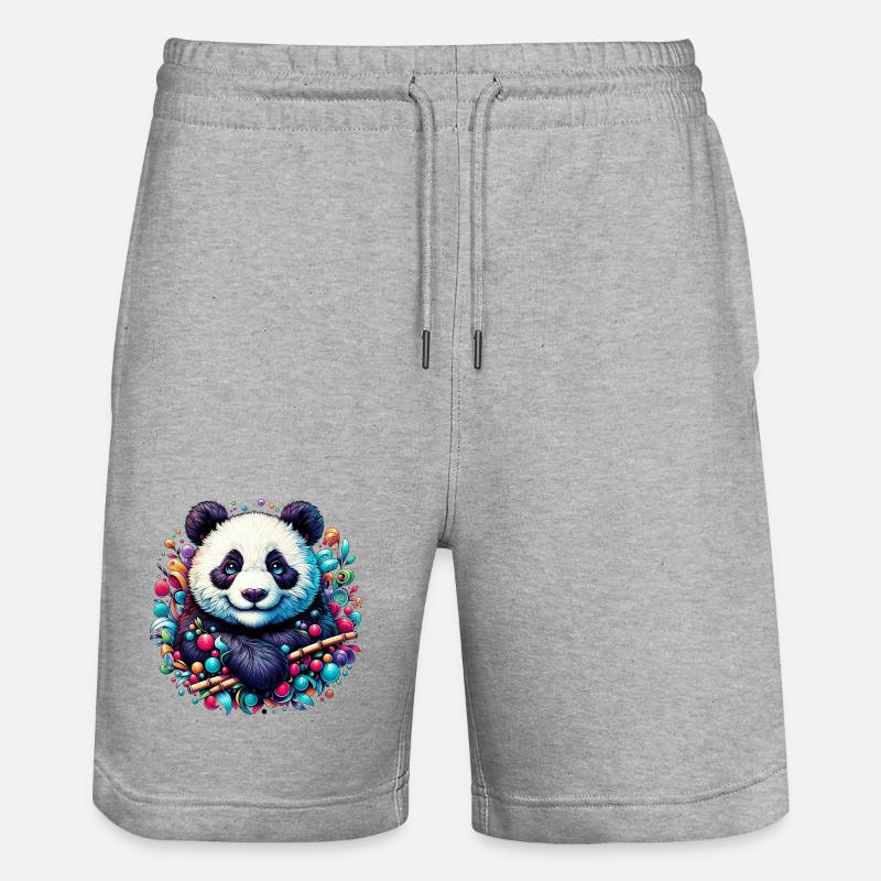 Panda - Short de jogging bio TRAINER Stanley/Stella unisexe - gris chiné