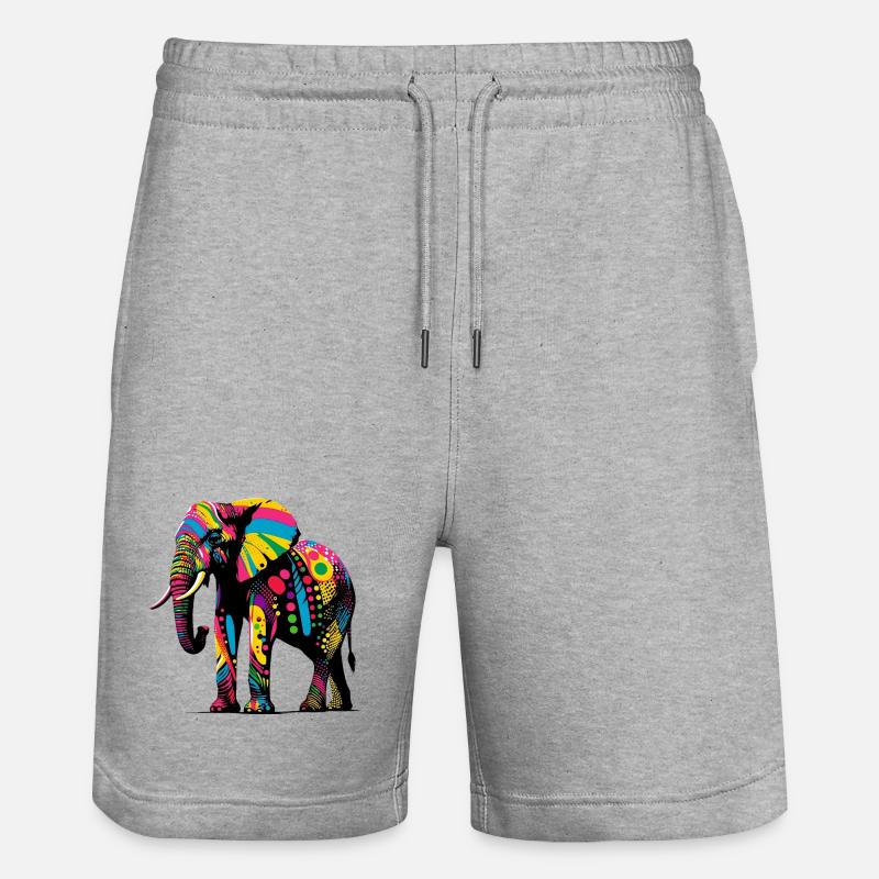 Éléphant - Short de jogging bio TRAINER Stanley/Stella unisexe - gris chiné