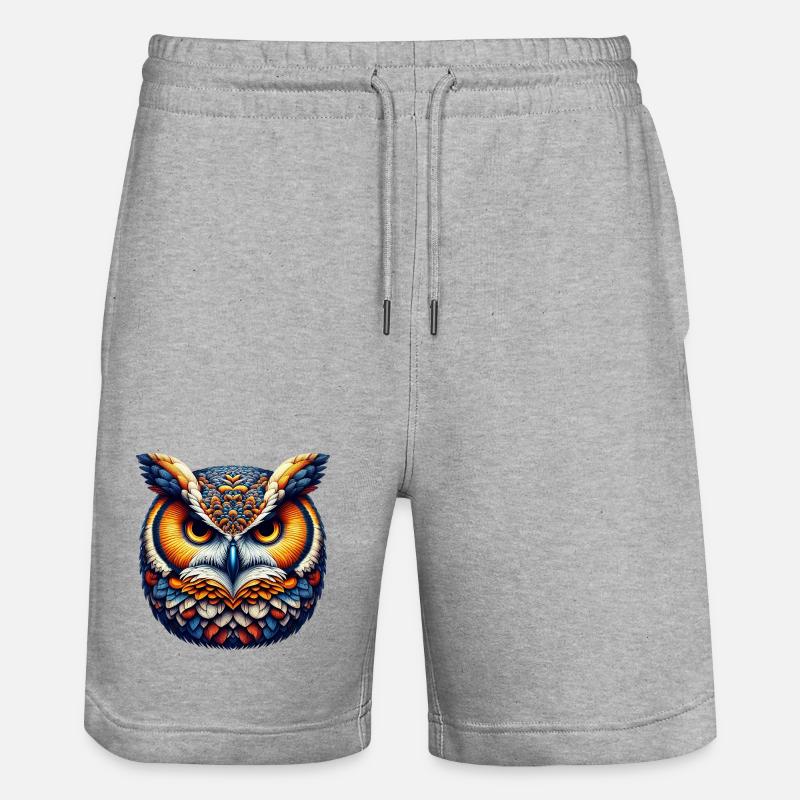 Eule - Stanley/Stella Unisex Bio Joggingshorts Trainer  - Grau meliert