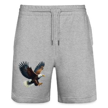 Adler - Stanley/Stella Unisex Bio Joggingshorts Trainer  - Grau meliert - Vorne - Nik (191cm) & Marisol (170cm)