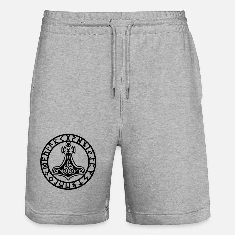 Marteau viking noir - Short de jogging bio TRAINER Stanley/Stella unisexe - gris chiné