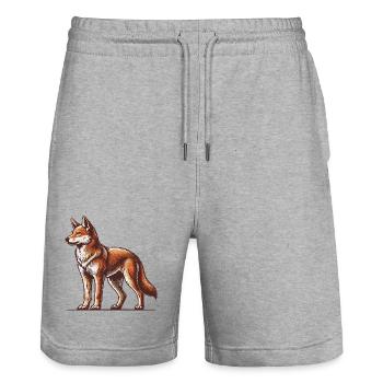 Dingo - Stanley/Stella Unisex Bio Joggingshorts Trainer  - Grau meliert - Vorne - Nik (191cm) & Marisol (170cm)