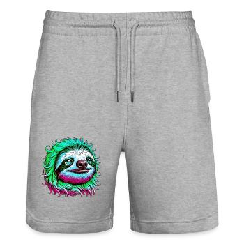 Paresse - Short de jogging bio TRAINER Stanley/Stella unisexe - gris chiné - Devant - Nik (191cm) & Marisol (170cm)