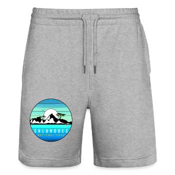 Calanques parc national merveille Marseille - Short de jogging bio TRAINER Stanley/Stella unisexe - gris chiné - Devant - Nik (191cm) & Marisol (170cm)