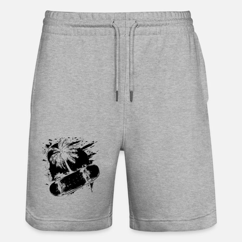 Graphismes de skateboard - Short de jogging bio TRAINER Stanley/Stella unisexe - gris chiné