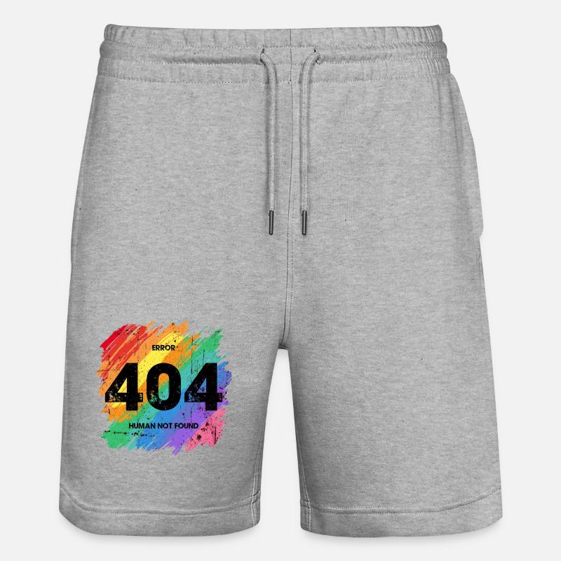 Vibrant Rainbow Error 404 Design - Short de jogging bio TRAINER Stanley/Stella unisexe - gris chiné