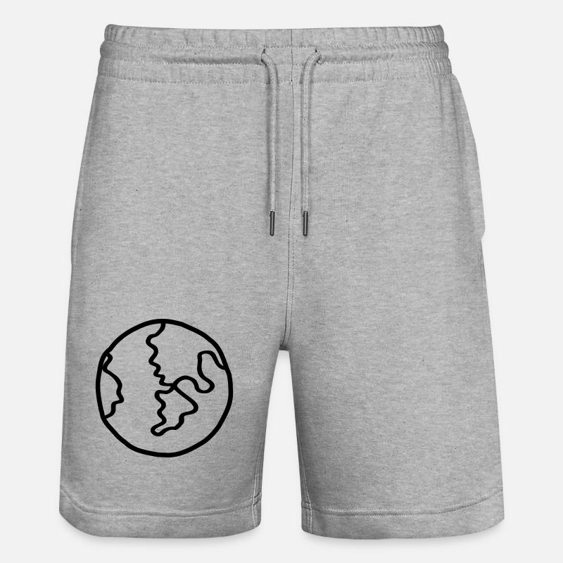 Planète Terre Doodle de l’espace - Short de jogging bio TRAINER Stanley/Stella unisexe - gris chiné