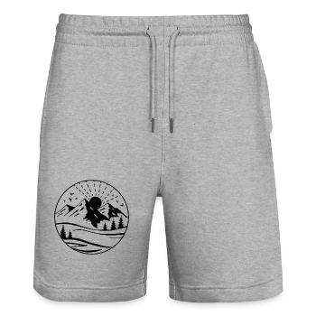 Gebirge - Stanley/Stella Unisex Bio Joggingshorts Trainer  - Grau meliert - Vorne - Nik (191cm) & Marisol (170cm)