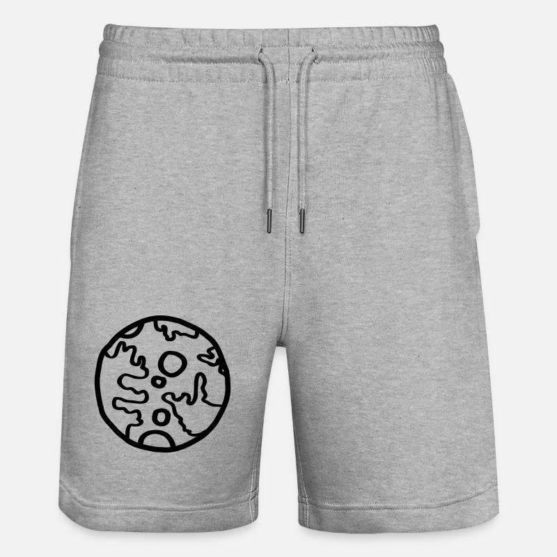 Planète Space Doodle Simple - Short de jogging bio TRAINER Stanley/Stella unisexe - gris chiné