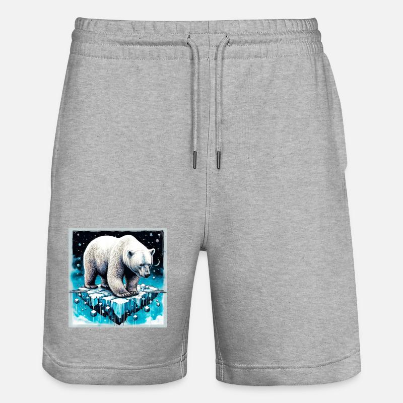 ours blanc - Short de jogging bio TRAINER Stanley/Stella unisexe - gris chiné