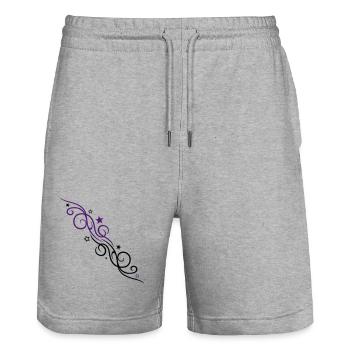 Étoile Ornement Tribal Design - Short de jogging bio TRAINER Stanley/Stella unisexe - gris chiné - Devant - Nik (191cm) & Marisol (170cm)
