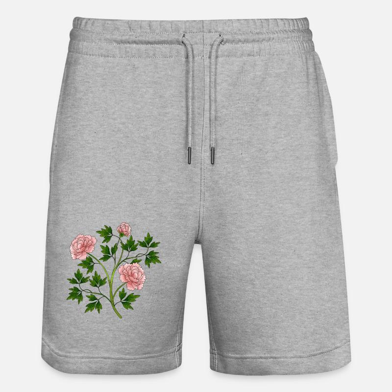 Blumen - Stanley/Stella Unisex Bio Joggingshorts Trainer  - Grau meliert