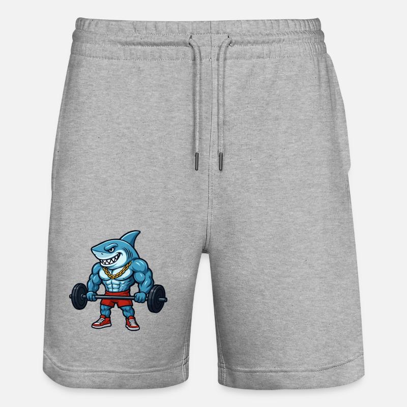Muscles de requin, bodybuilder comique - Short de jogging bio TRAINER Stanley/Stella unisexe - gris chiné