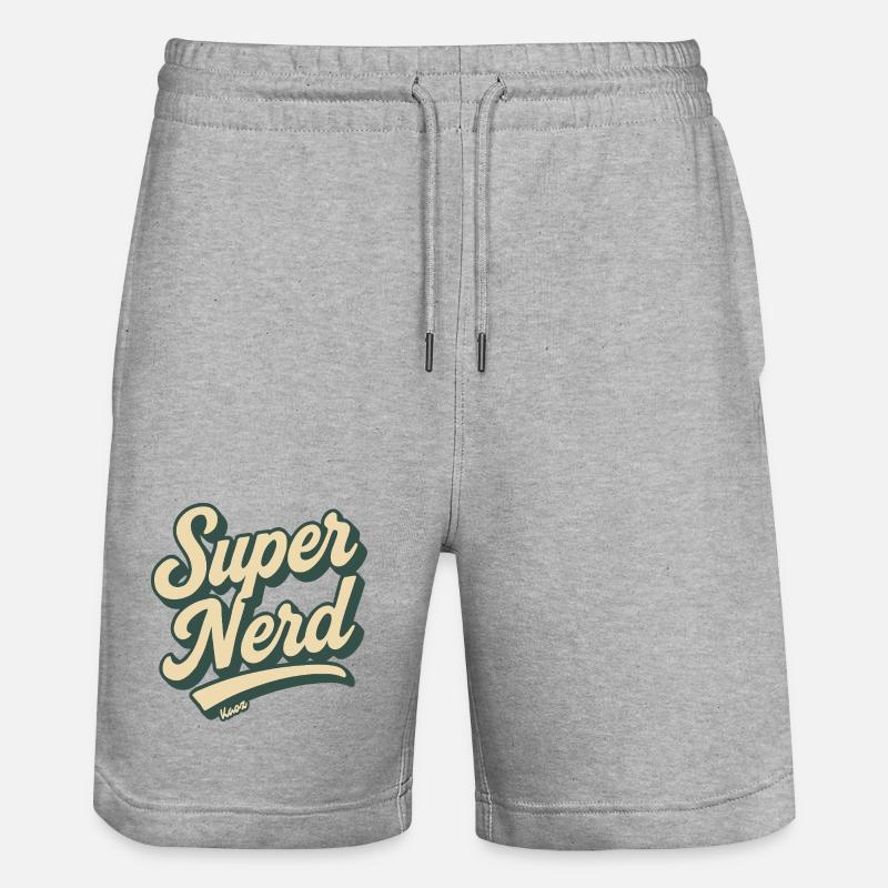 Super Nerd Retro Script - Short de jogging bio TRAINER Stanley/Stella unisexe - gris chiné