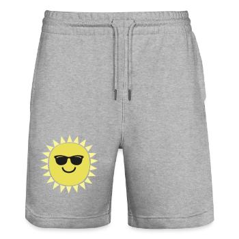 Lunettes de soleil - Short de jogging bio TRAINER Stanley/Stella unisexe - gris chiné - Devant - Nik (191cm) & Marisol (170cm)