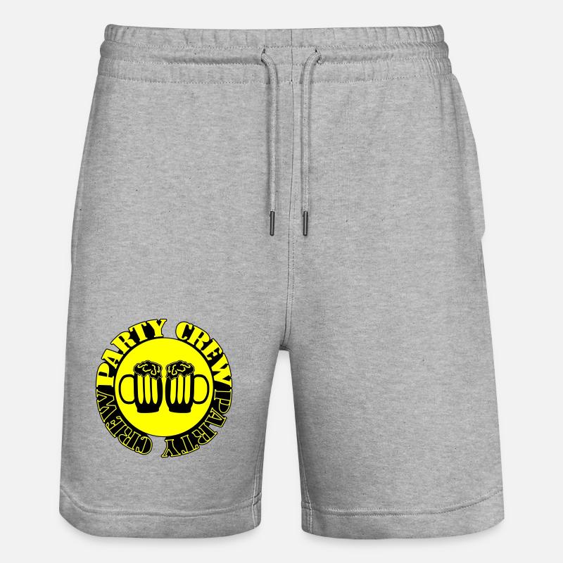 Party Crew Bier - Stanley/Stella Unisex Bio Joggingshorts Trainer  - Grau meliert