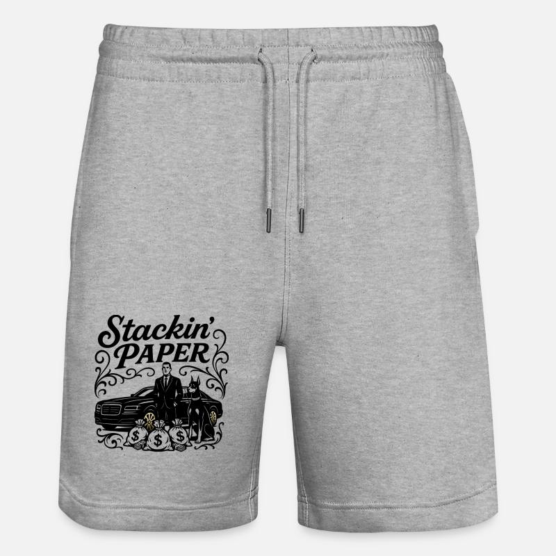 Papier Stackin - Short de jogging bio TRAINER Stanley/Stella unisexe - gris chiné