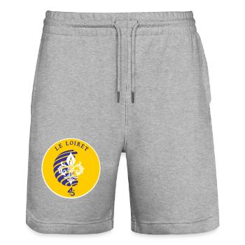 Fleur de Lys Loiret 45 - Stanley/Stella Trainer Unisex Organic Jogging Shorts - heather grey - Front - Nik (191cm) & Marisol (170cm)