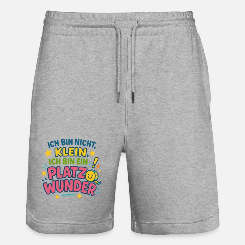 Ich bin ein Platzwunder Spruch - Stanley/Stella Unisex Bio Joggingshorts Trainer  - Grau meliert