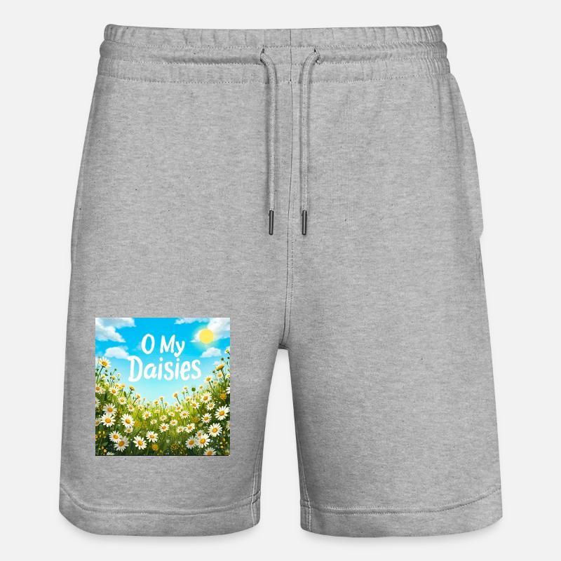 O Meine Gänseblümchen Field Print - Stanley/Stella Unisex Bio Joggingshorts Trainer - Grau meliert