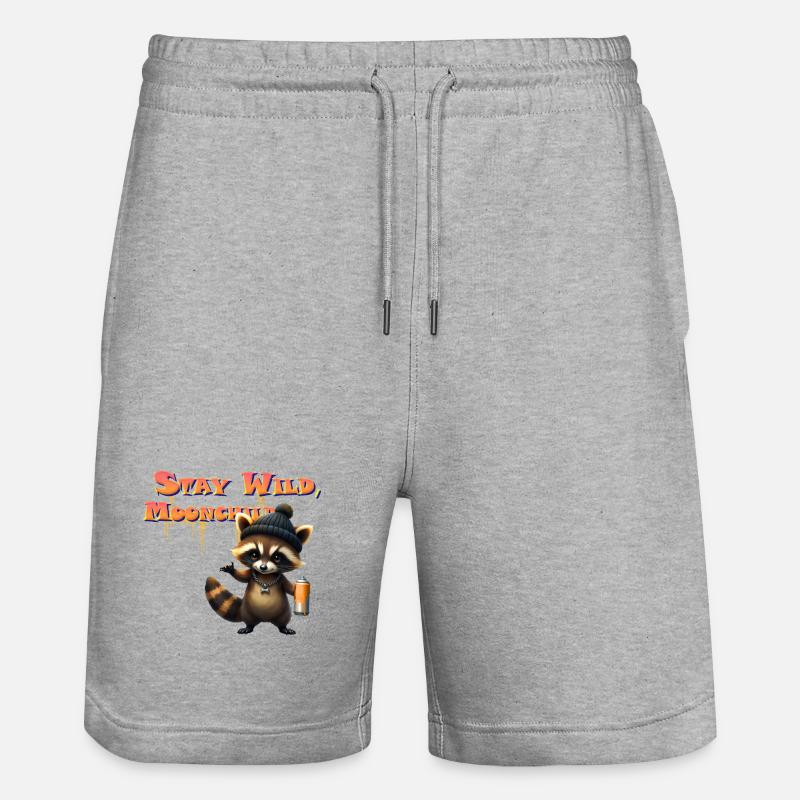 Graffiti Lunaire de raton laveur - Short de jogging bio TRAINER Stanley/Stella unisexe - gris chiné