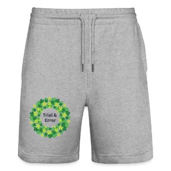 Kleeblattkranz Trial & Error - Stanley/Stella Unisex Bio Joggingshorts Trainer  - Grau meliert - Vorne - Nik (191cm) & Marisol (170cm)