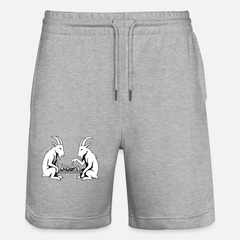 Échec et mat, Édition Chèvre - Short de jogging bio TRAINER Stanley/Stella unisexe - gris chiné