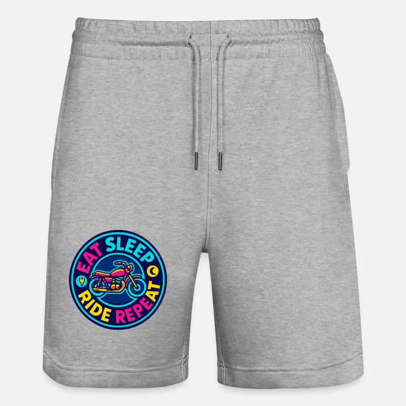 Eat Sleep Ride Repeat - Moto - Biker - Short de jogging bio TRAINER Stanley/Stella unisexe - gris chiné