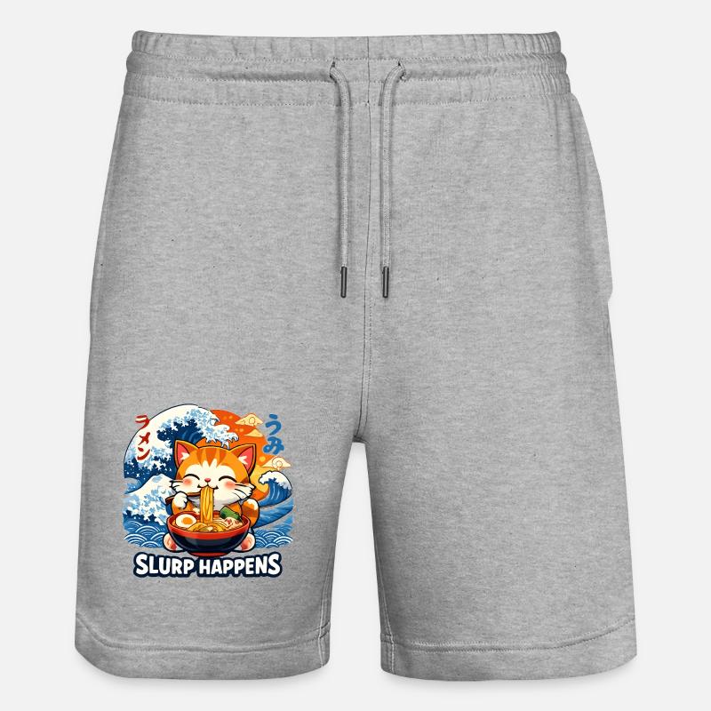 Slurp arrive : Kawaii Cat Ramen - Short de jogging bio TRAINER Stanley/Stella unisexe - gris chiné