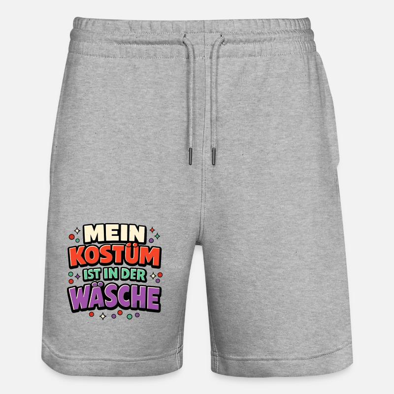 Fasching Kostüm Wäsche Spruch Lustig Geschenk - Stanley/Stella Unisex Bio Joggingshorts Trainer  - Grau meliert