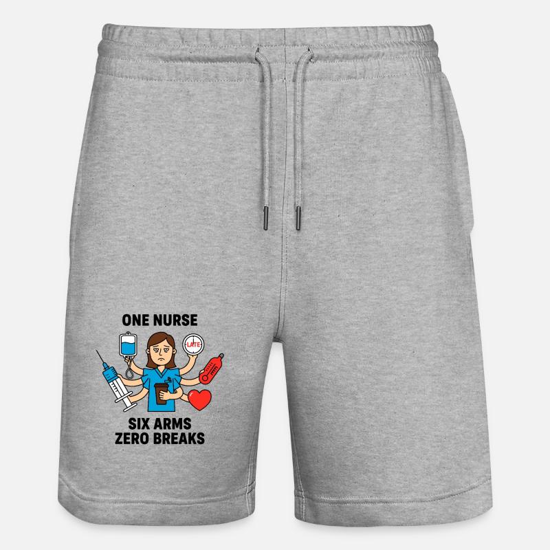 Überfordertes Multitasking-Chaos der Krankenschwester - Stanley/Stella Unisex Bio Joggingshorts Trainer  - Grau meliert