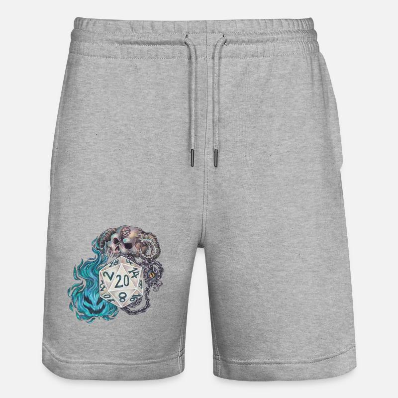 Rollenspiel Tabletop D20 Würfel Geschenk Warlock - Stanley/Stella Unisex Bio Joggingshorts Trainer  - Grau meliert