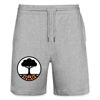 Icône du Cercle de l’Arbre de Vie - Short de jogging bio TRAINER Stanley/Stella unisexe - gris chiné - Devant - Nik (191cm) & Marisol (170cm)