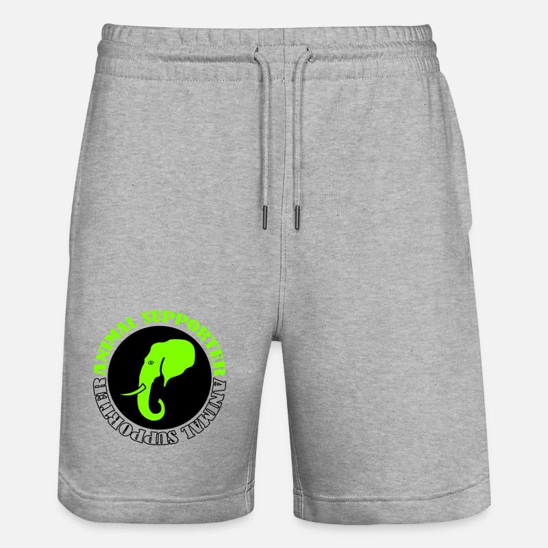  Elefant Tierunterstützer - Stanley/Stella Unisex Bio Joggingshorts Trainer  - Grau meliert