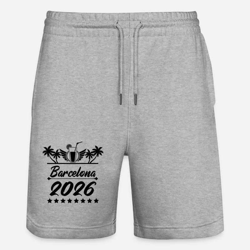 Barcelone 2026 - Short de jogging bio TRAINER Stanley/Stella unisexe - gris chiné