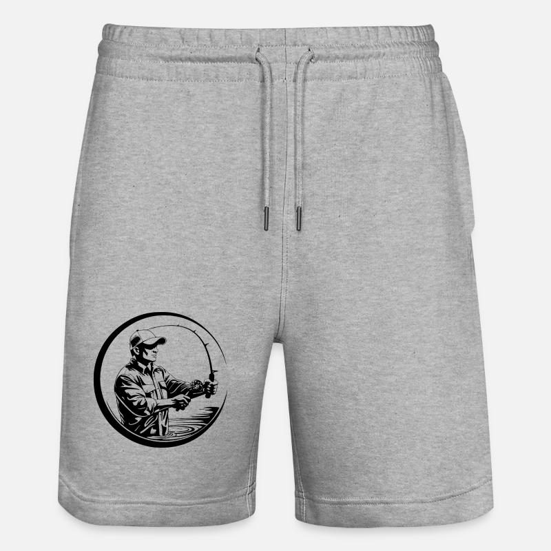 Silhouette de l’homme pêcheur - Short de jogging bio TRAINER Stanley/Stella unisexe - gris chiné